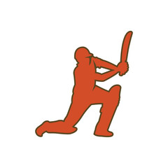 Batter Play Cover Drive Vector Illustration