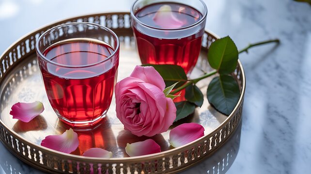 .Refreshing Rose Sharbat Drinks Served for Eid Celebration