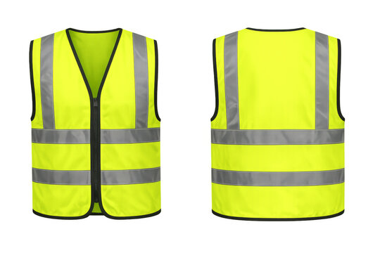 High visibility safety vest showing front and back