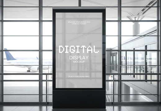 Airport Digital Signage Screen Mockup