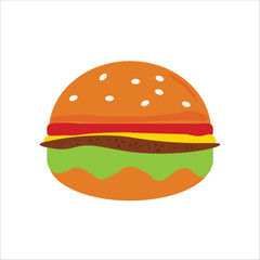 hamburger on a white