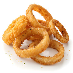 Crispy golden onion rings freshly fried to perfection
