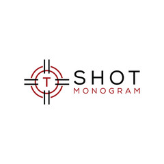 Fototapeta premium Initial Letter T Shot Hunting Focus Logo Design Inspiration