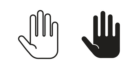 Obraz premium Raised hand icon. Trendy Flat style for graphic design, Website, UI. EPS10