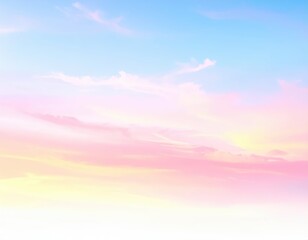 Obraz premium Serene Pastel Sky with Soft Clouds at Sunrise or Sunset