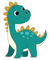 A lively baby dinosaur on white background © Vector Club