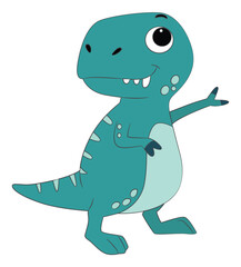Simple funny dinosaur cartoon on white background © Vector Club