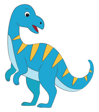 Dinosaur iguanodon cartoon on white background