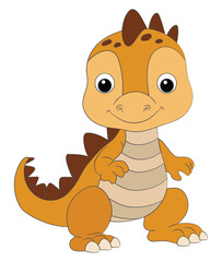 Smile baby dinosaur isolated on white background © Vector Club