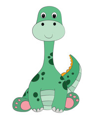 Happy cartoon dinosaur isolated on white background © Vector Club