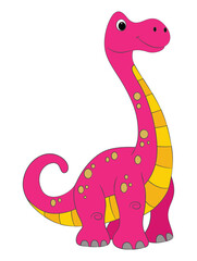 Cartoon funny big brontosaurus isolated on white background © Vector Club