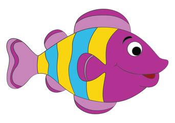 Colorful fish Isolated on white background