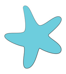 Little beach starfish isolated on white background