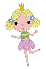 Little girl fairy isolated on white background