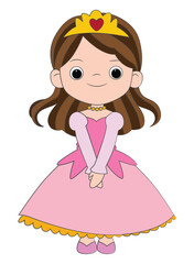 A girl in a pink outfit cartoon