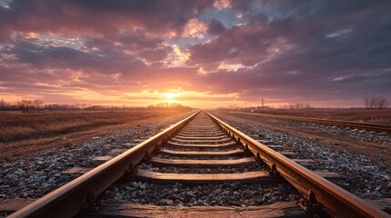 Obraz premium train tracks surrounded by nature