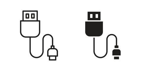 USB cable icon. Trendy Flat style for graphic design, Website, UI. EPS10