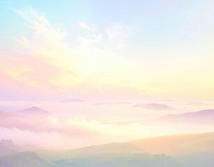 Obraz premium Dreamy Landscape View with Soft Colors and Misty Horizon at Sunrise