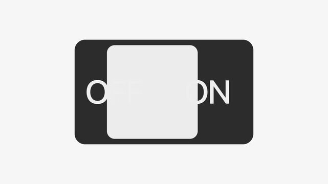 switch off on button animated. mobile phone toggle slider ui turn bar isolated video animation 4k
