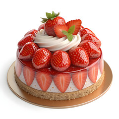 Delicious strawberry cheesecake with fresh strawberries and whipped cream topping