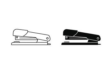 Black and white stapler vector illustration in flat design