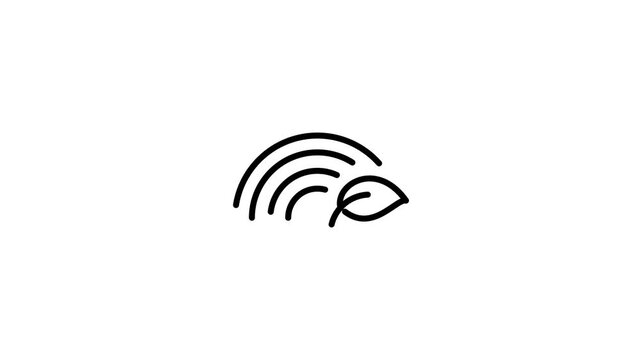 Esg governance and social responsibility icon animation 4k video. Nature, energy, leaf, business ethics, social impact, community animated icon. Black and white icon with transparent background