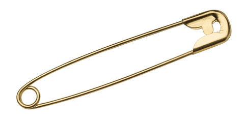 Golden safety pin fastener for clothing and crafts