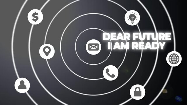 Motivational quote with business icons vector graphic