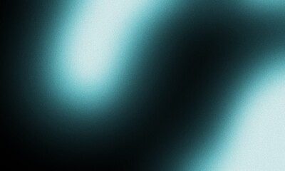 Obraz premium Abstract Teal Gradient Wave with Grainy Texture on Dark Background