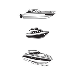  Boats and Yachts vector illustration