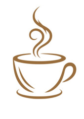 Obraz premium Abstract Coffee Swirl Line Art Vector Logo