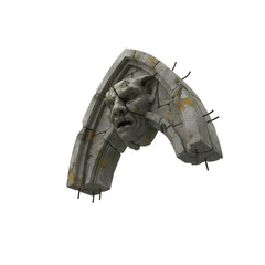 Gargoyle Architectural Element with Gothic Arch