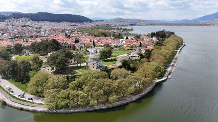 Aerial View of Its Kale Fortress and Fethiye Mosque in Ioannina, Greece