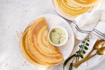 Homemade Multi grain Dosa |High protein mixed lentil crepes served with coconut chutney