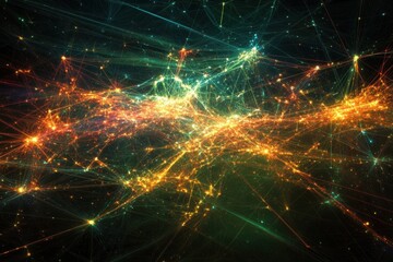 Abstract golden network energy