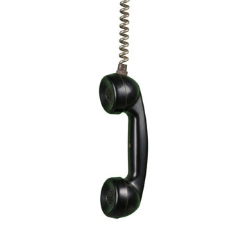 Vintage Black Telephone Handset with Coiled Cord