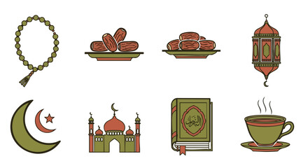 Ramadan Icons in Terracotta and Olive