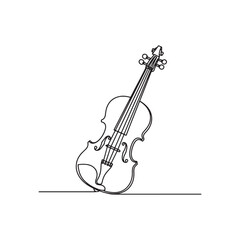 Obraz premium Minimal Violin Continuous Line Art Illustration