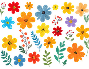 Colorful watercolor floral arrangement with diverse flower types and green foliage on black