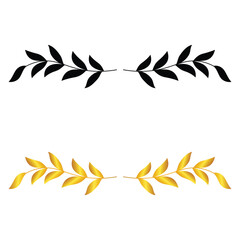 Graceful symmetrical leaf accent &ndash; Clean and elegant botanical accent designed to highlight headers, frames, and tasteful branding layouts