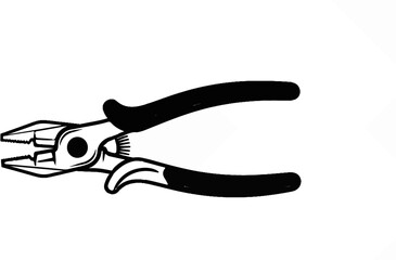 Obraz premium Stylized illustration of black and white pliers on a clean white background