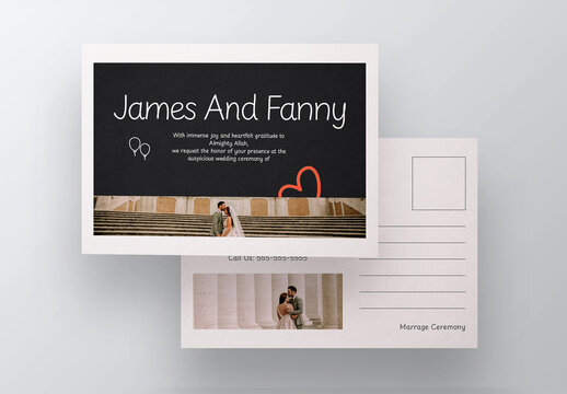 Wedding Post Card Template Layout