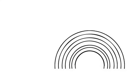 Obraz premium Stylized concentric arcs form a partial rainbow on a white background