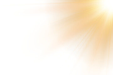 Gold radiant sunburst PNG isolated on transparent background with luminous ring, soft flare and warm shine for sky compositions
