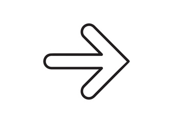 Obraz premium Arrow Icon, Minimal Outline Vector Illustration