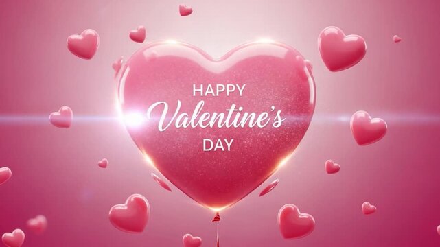 Valentine's Day Heartfelt Greeting: A charming scene unfolds, celebrating love and affection with heart-shaped elements, perfect for conveying warm wishes and sentiments.