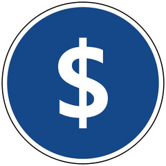 Obraz premium Dollar Symbol Währung blaues rundes Schild Vektor Illustration für Finanzen Wirtschaft USA Weltmarkt Geld Investment