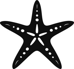 Star fish black silhouette isolated on white background. Starfish icon vector illustration design.
