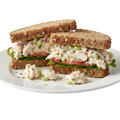 A fresh chicken salad sandwich made with whole grain bread