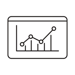Graph on a computer screen icon